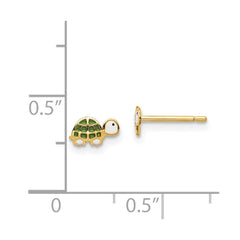 14K Yellow Gold Madi K Enamel Turtle Post Earrings