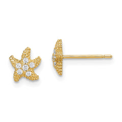 14K Yellow Gold Madi K CZ Starfish Post Earrings