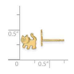 14K Yellow Gold Madi K Kitten Post Earrings
