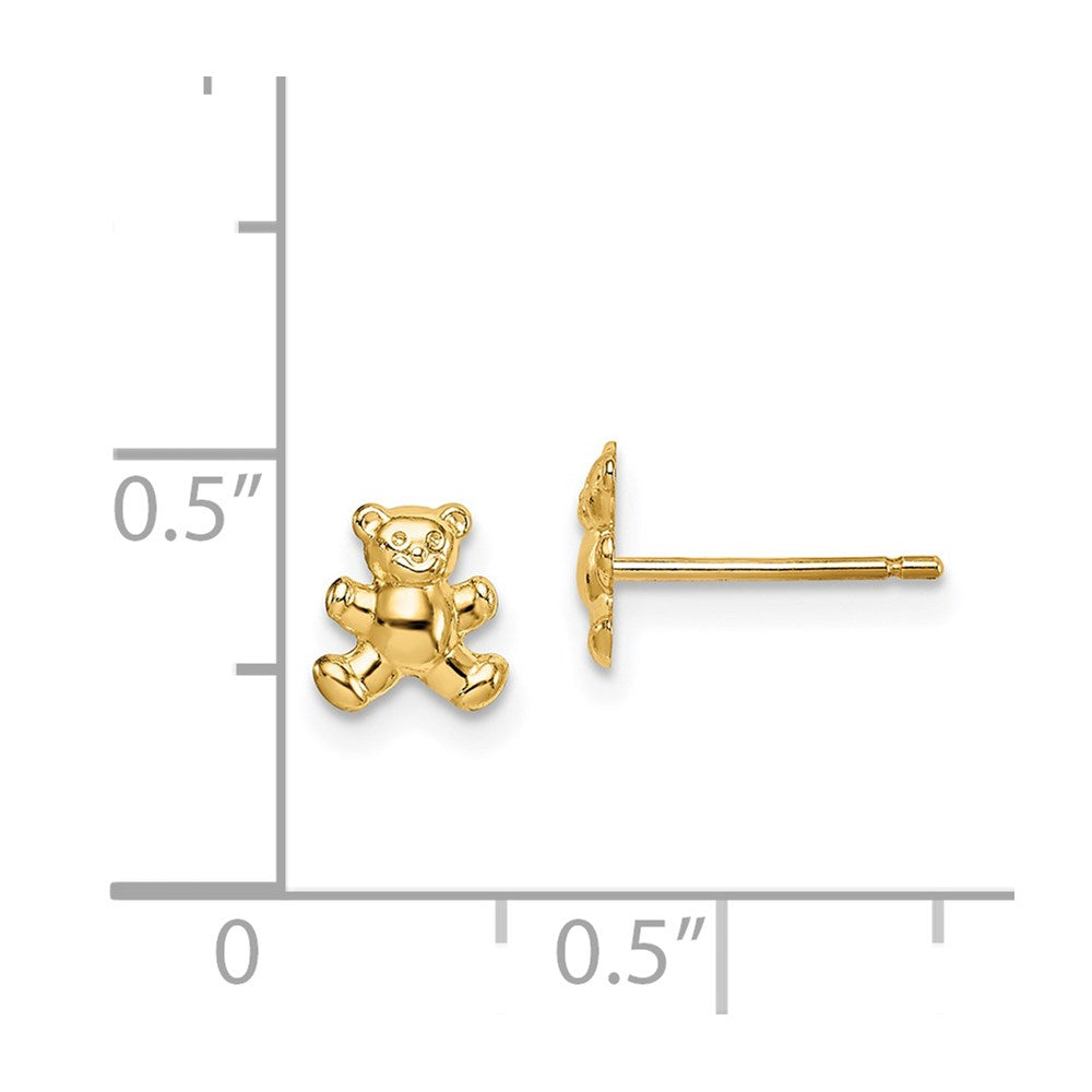 14K Yellow Gold Madi K Teddy Bear Post Earrings