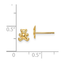 14K Yellow Gold Madi K Teddy Bear Post Earrings