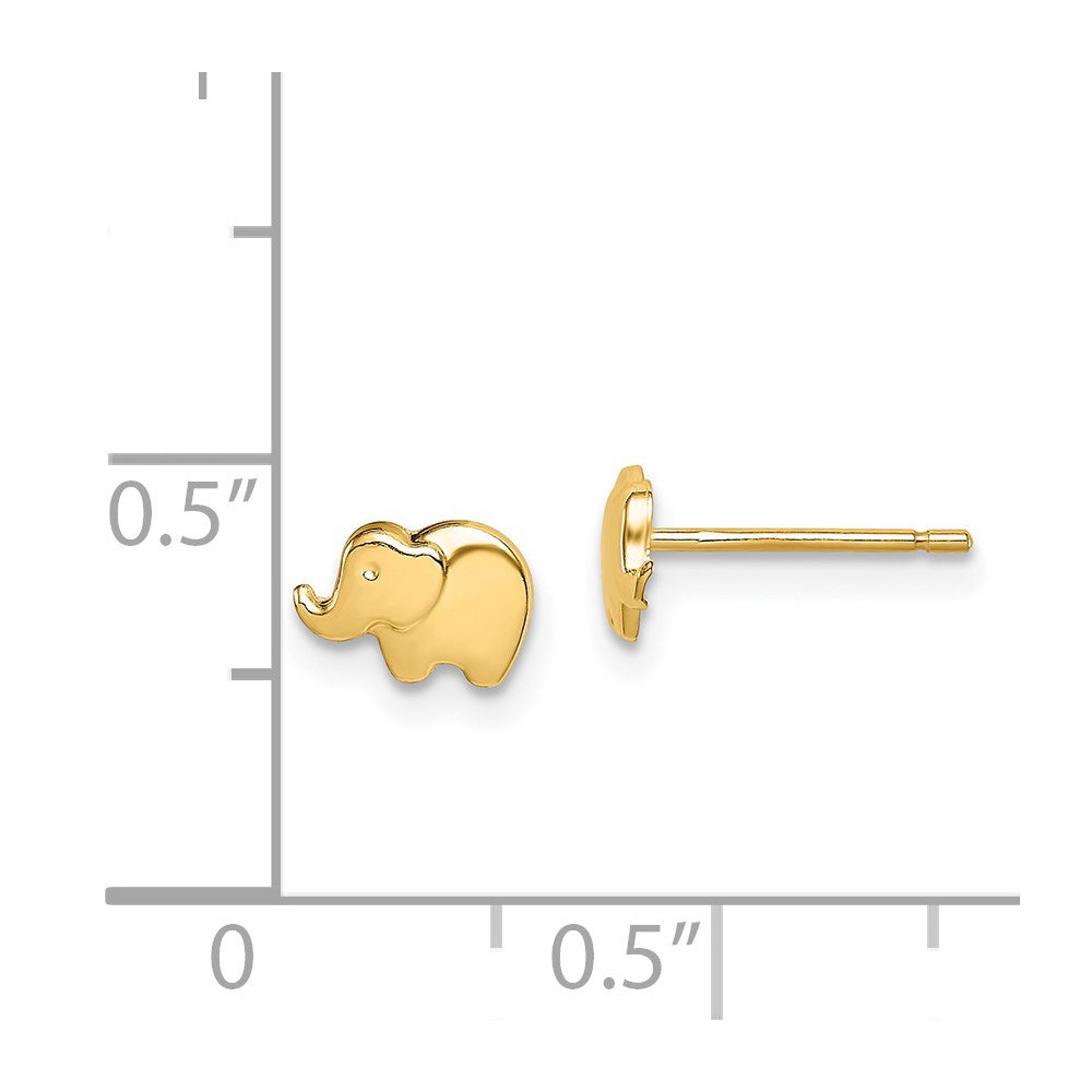 14K Yellow Gold Madi K Elephant Post Earrings