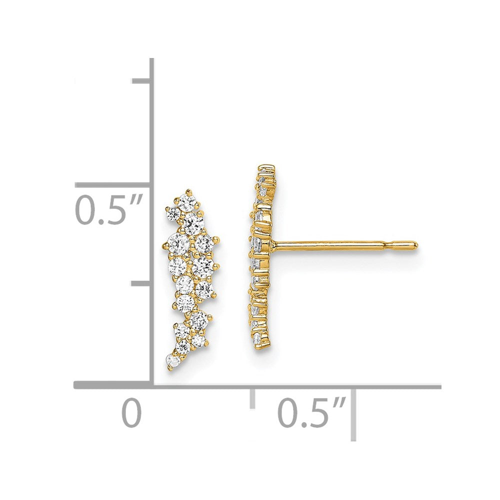 14K Yellow Gold Madi K CZ Cluster Post Earrings