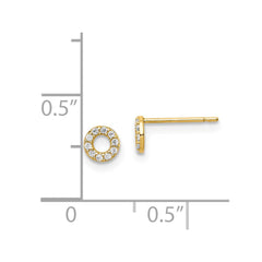 14K Yellow Gold Madi K Circle CZ Post Earrings