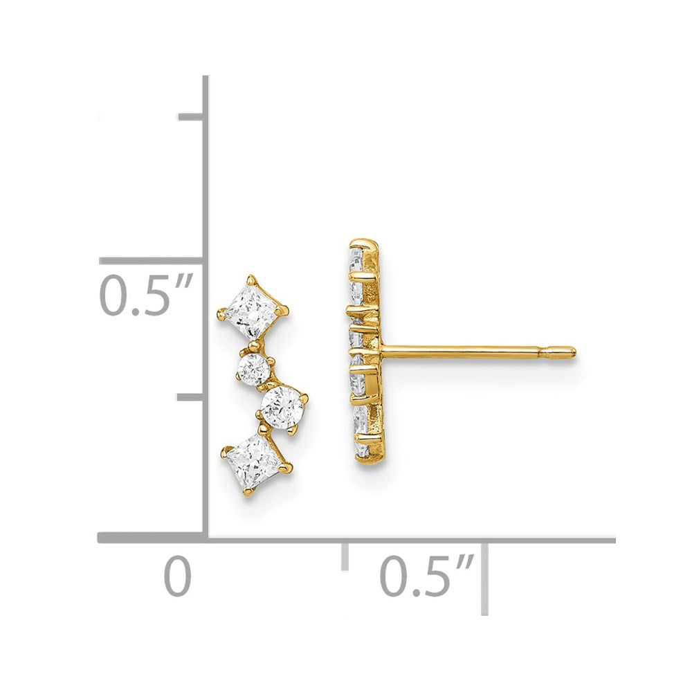 14K Yellow Gold Madi K CZ Post Earrings