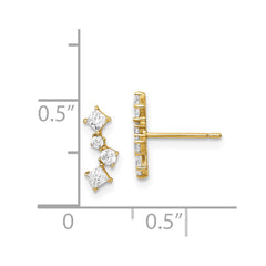14K Yellow Gold Madi K CZ Post Earrings