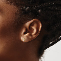 14K Yellow Gold Madi K Fancy CZ Post Earrings