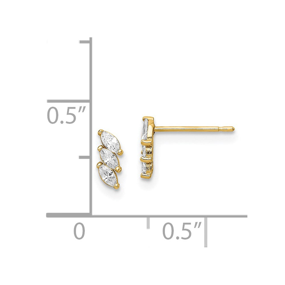14K Yellow Gold Madi K Fancy CZ Post Earrings