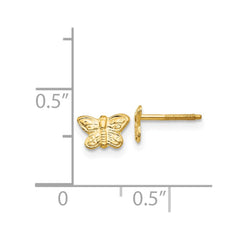 14K Yellow Gold Madi K Polished Butterfly Screwback Stud Earrings