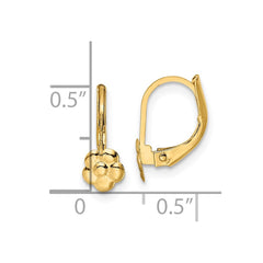 14K Yellow Gold Madi K Polished Flower Leverback Earrings