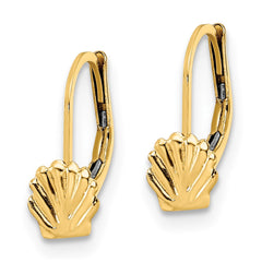 14K Yellow Gold Madi K Polished Sea Shell Leverback Earrings