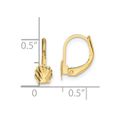 14K Yellow Gold Madi K Polished Sea Shell Leverback Earrings