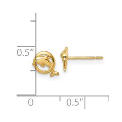 14K Yellow Gold Madi K Dolphin Post Earrings