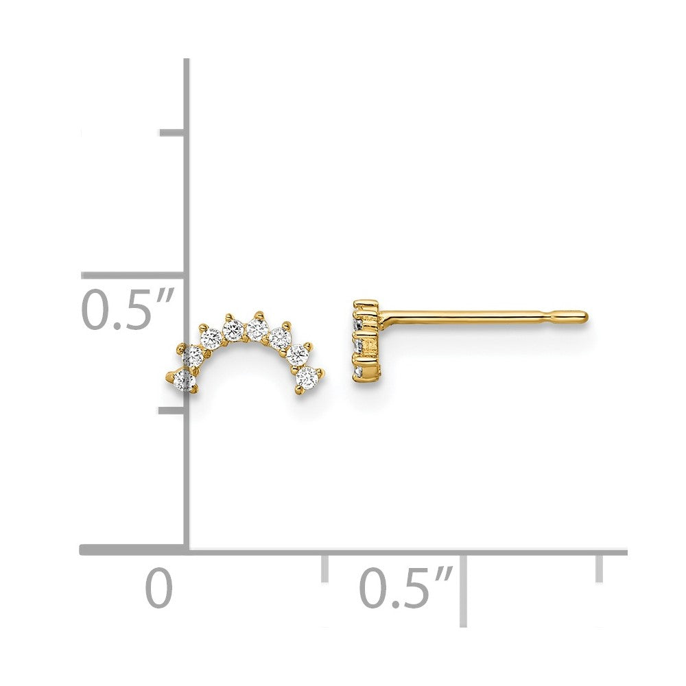 14K Yellow Gold Madi K CZ Post Earrings