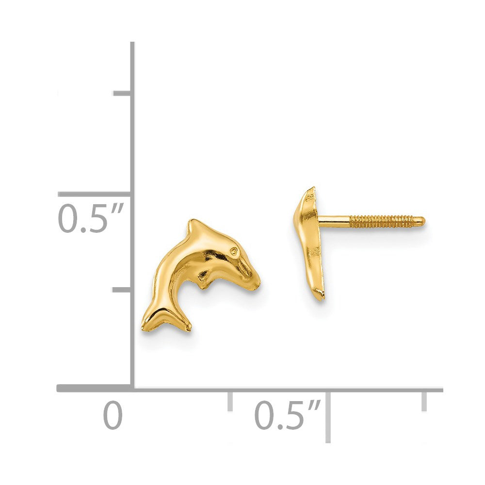 14K Yellow Gold Madi K Small Dolphin Earrings