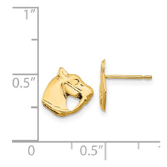 14K Yellow Gold Madi K Polished Horse Head Post Earrings
