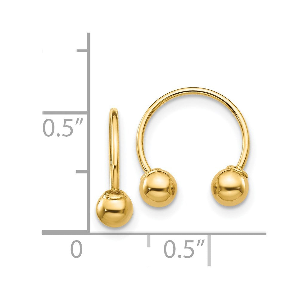 14K Yellow Gold Madi K Open Hoop Beaded Earrings