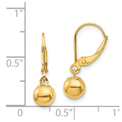 14K Yellow Gold Madi K Dangle 6mm Bead Leverback Earrings