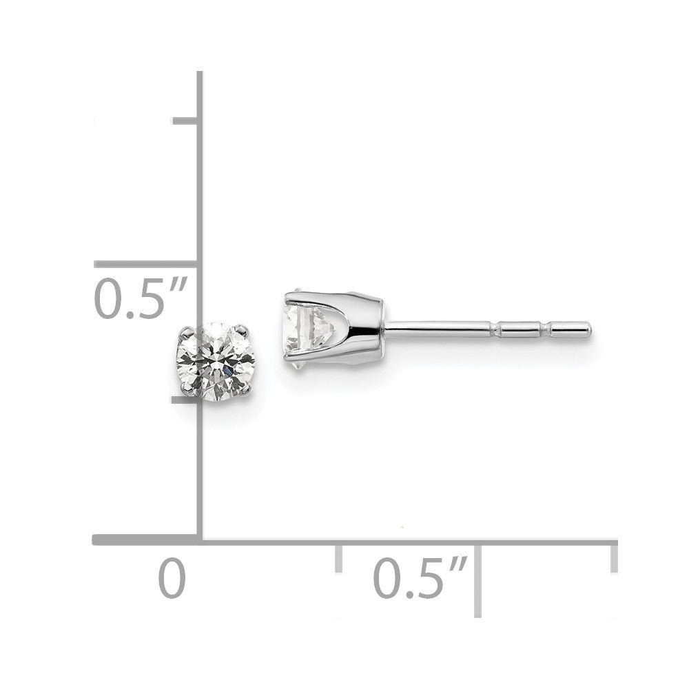 14K White Gold .40ct I2 K-L Diamond Stud Push-on Post Earrings
