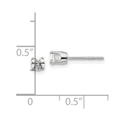 14K White Gold .40ct I2 K-L Diamond Stud Push-on Post Earrings