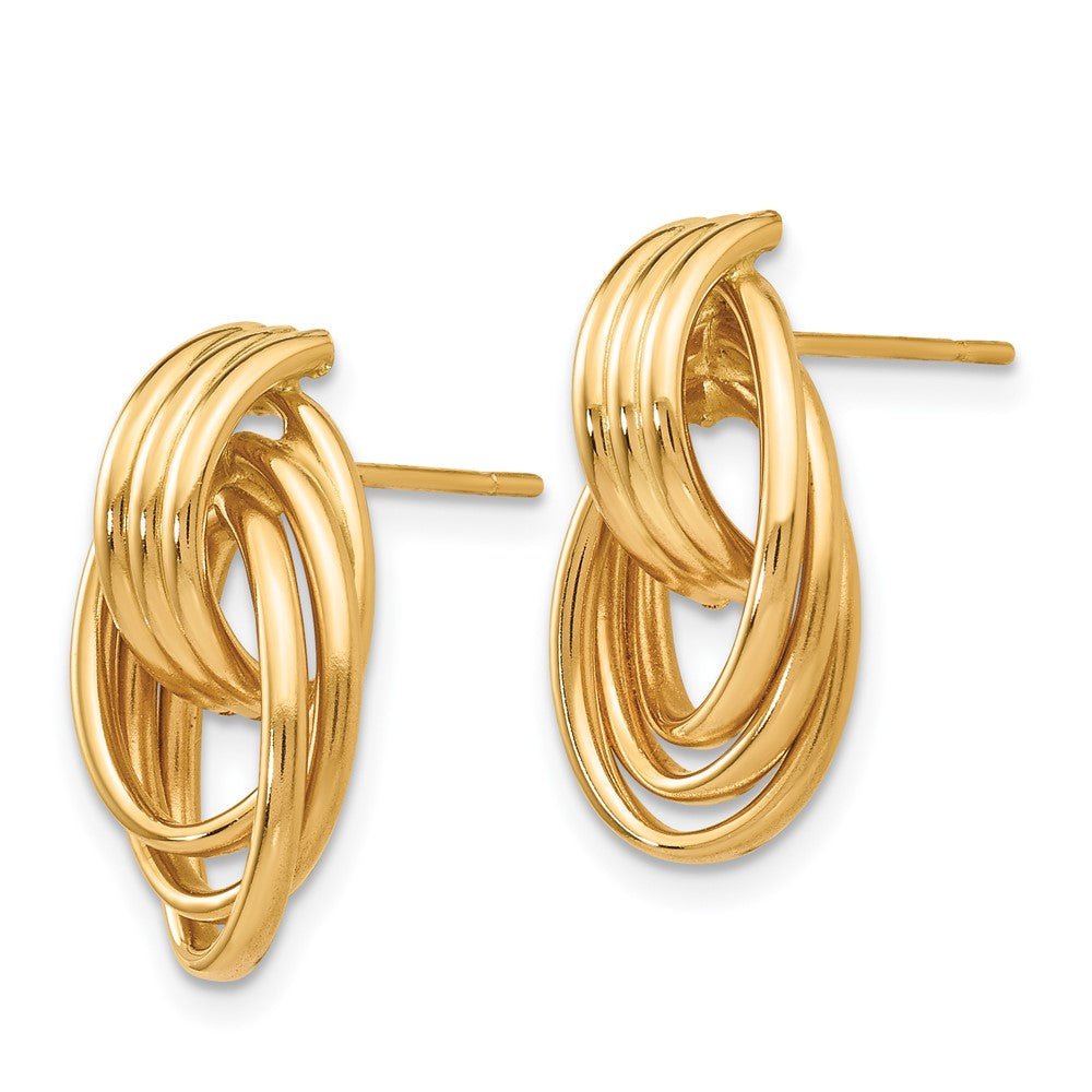 14K Yellow Gold Polished Fancy Post Earrings