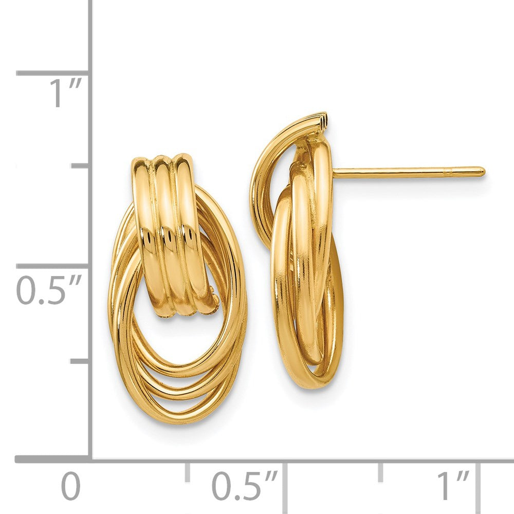 14K Yellow Gold Polished Fancy Post Earrings