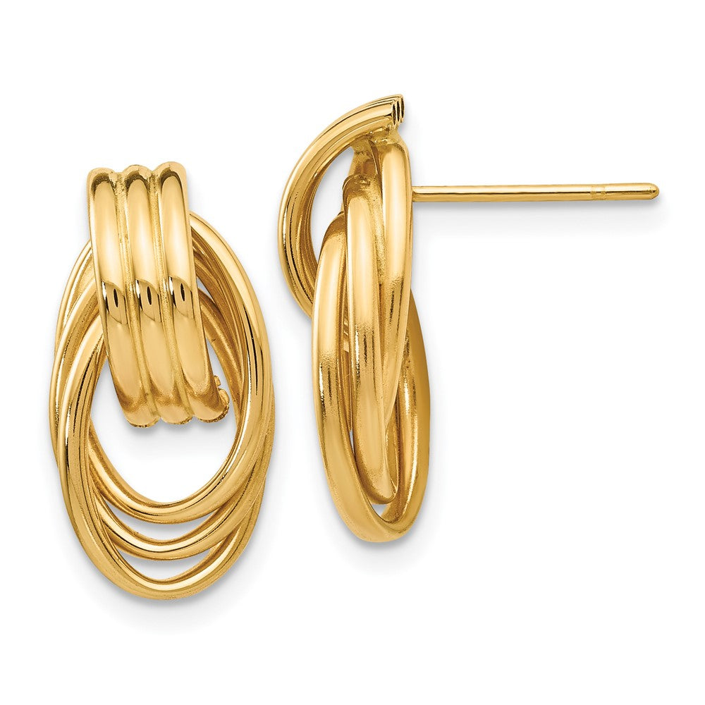 14K Yellow Gold Polished Fancy Post Earrings