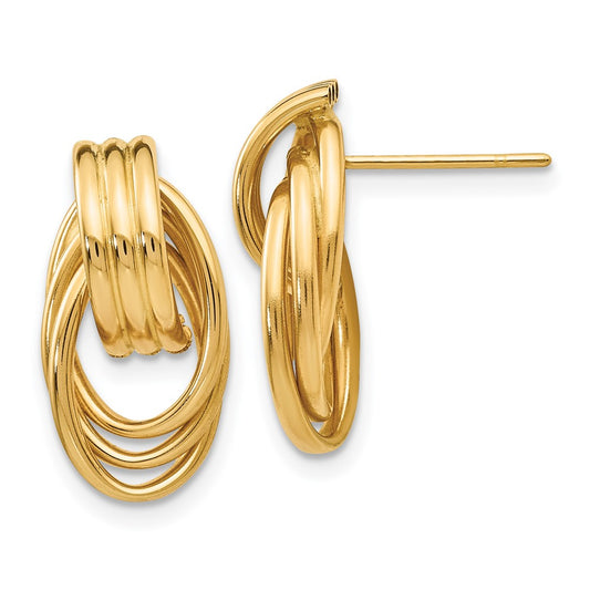 14K Yellow Gold Polished Fancy Post Earrings
