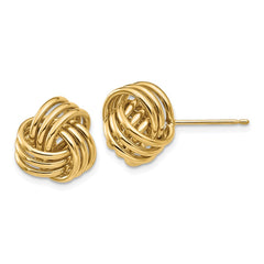 14K Yellow Gold Polished Triple Knot Post Earrings