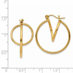 14K Yellow Gold Fashion Circle Hoop Earrings