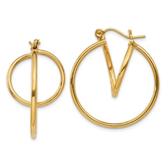14K Yellow Gold Fashion Circle Hoop Earrings