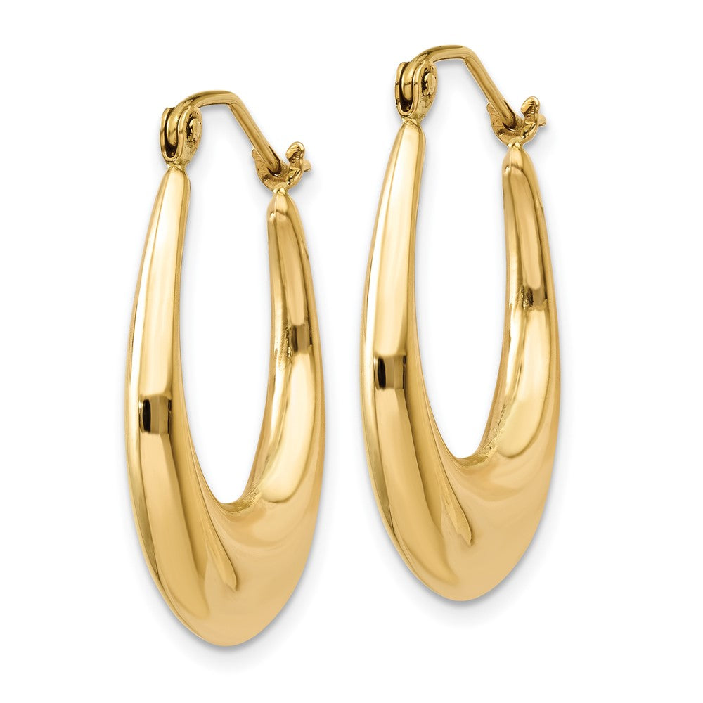 14K Yellow Gold Polished Hoop Earrings