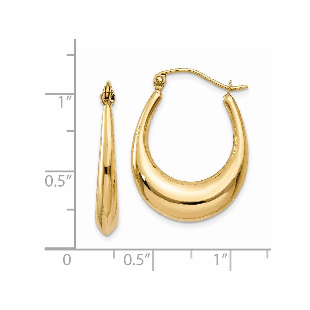 14K Yellow Gold Polished Hoop Earrings
