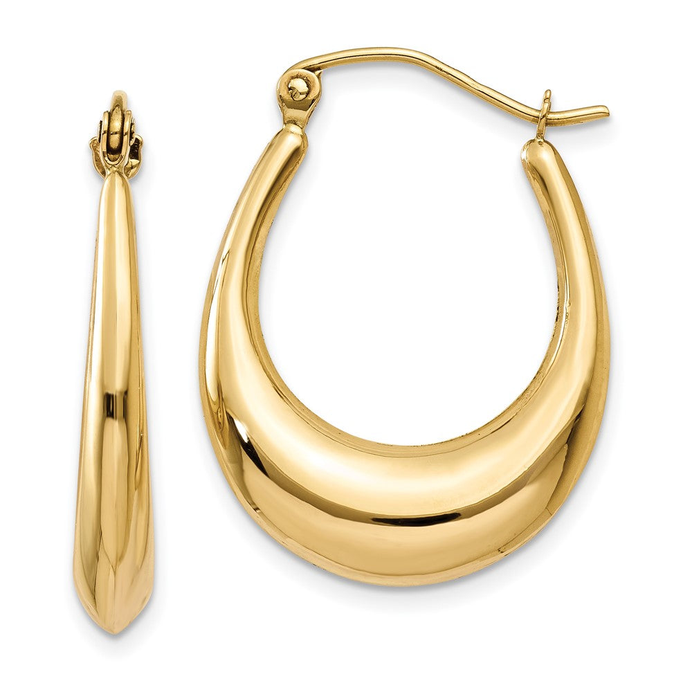 14K Yellow Gold Polished Hoop Earrings