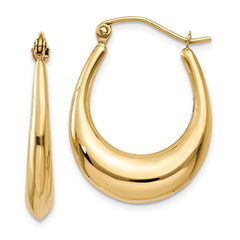 14K Yellow Gold Polished Hoop Earrings