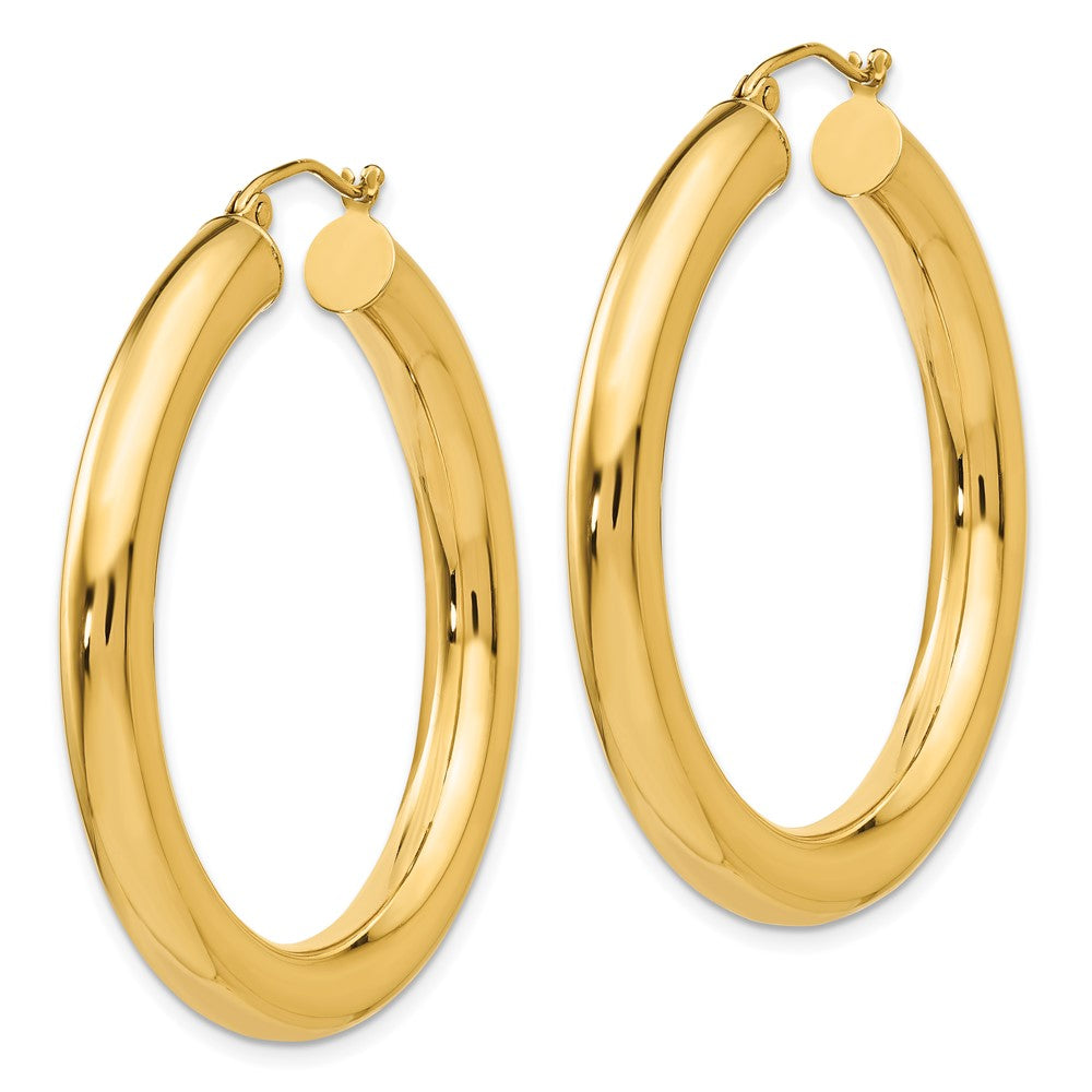 14K Yellow Gold Polished 5mm Lightweight Hoop Earrings