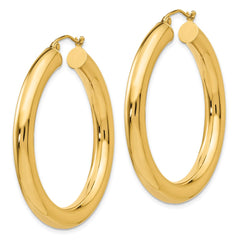 14K Yellow Gold Polished 5mm Lightweight Hoop Earrings