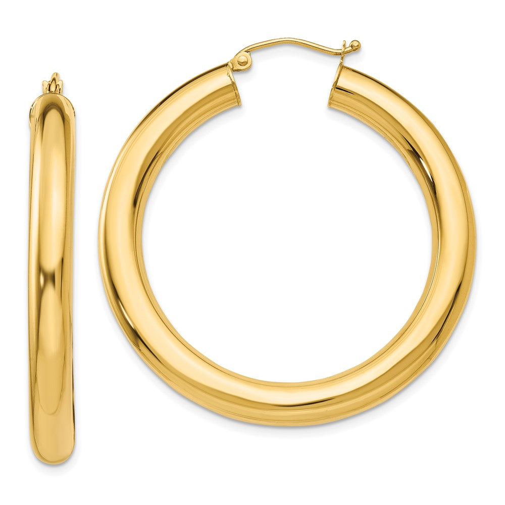 14K Yellow Gold Polished 5mm Lightweight Hoop Earrings