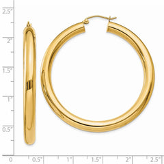 14K Yellow Gold Polished 5mm Lightweight Hoop Earrings