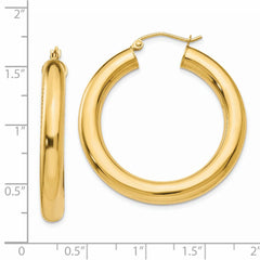 14K Yellow Gold Polished 5mm Tube Hoop Earrings