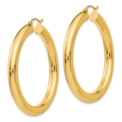 14K Yellow Gold Polished 5mm Tube Hoop Earrings