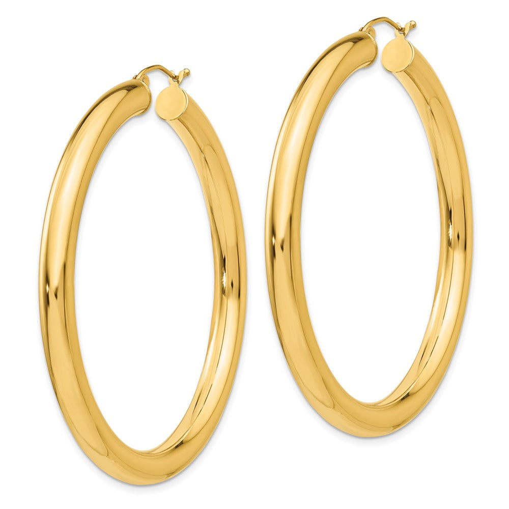 14K Yellow Gold Polished 5mm Lightweight Hoop Earrings