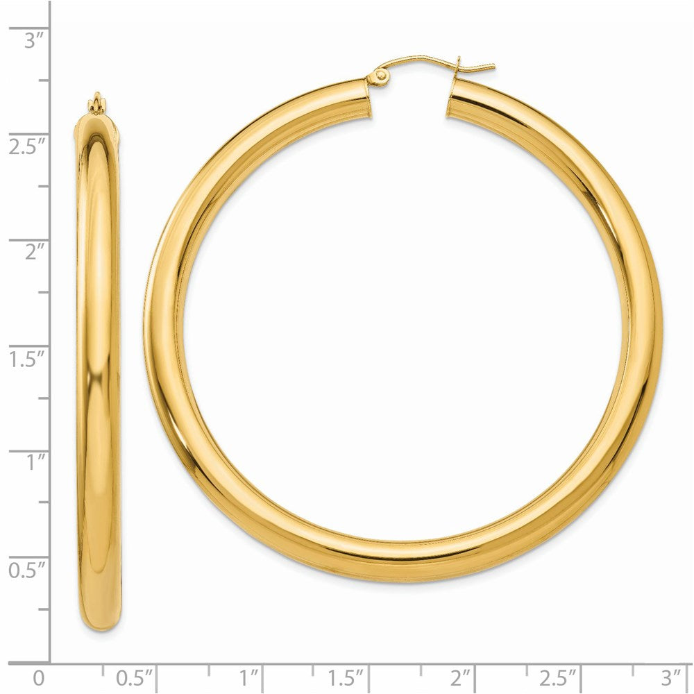 14K Yellow Gold Polished 5mm Lightweight Hoop Earrings