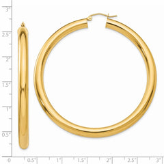 14K Yellow Gold Polished 5mm Lightweight Hoop Earrings