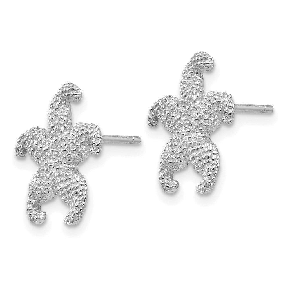 14K White Gold Starfish Post Earrings