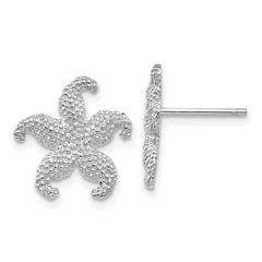 14K White Gold Starfish Post Earrings