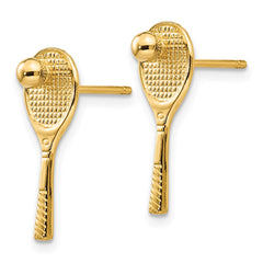 14K Yellow Gold Tennis Racquet with Ball Post Earrings