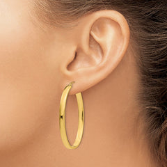 14K Yellow Gold Lightweight Oval Hoop Earrings