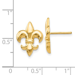 14K Yellow Gold Small Fleur-De-Lis Earrings