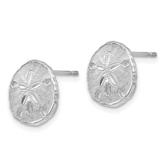 14K White Gold Sand Dollar Post Earrings